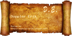 Doppler Erik névjegykártya